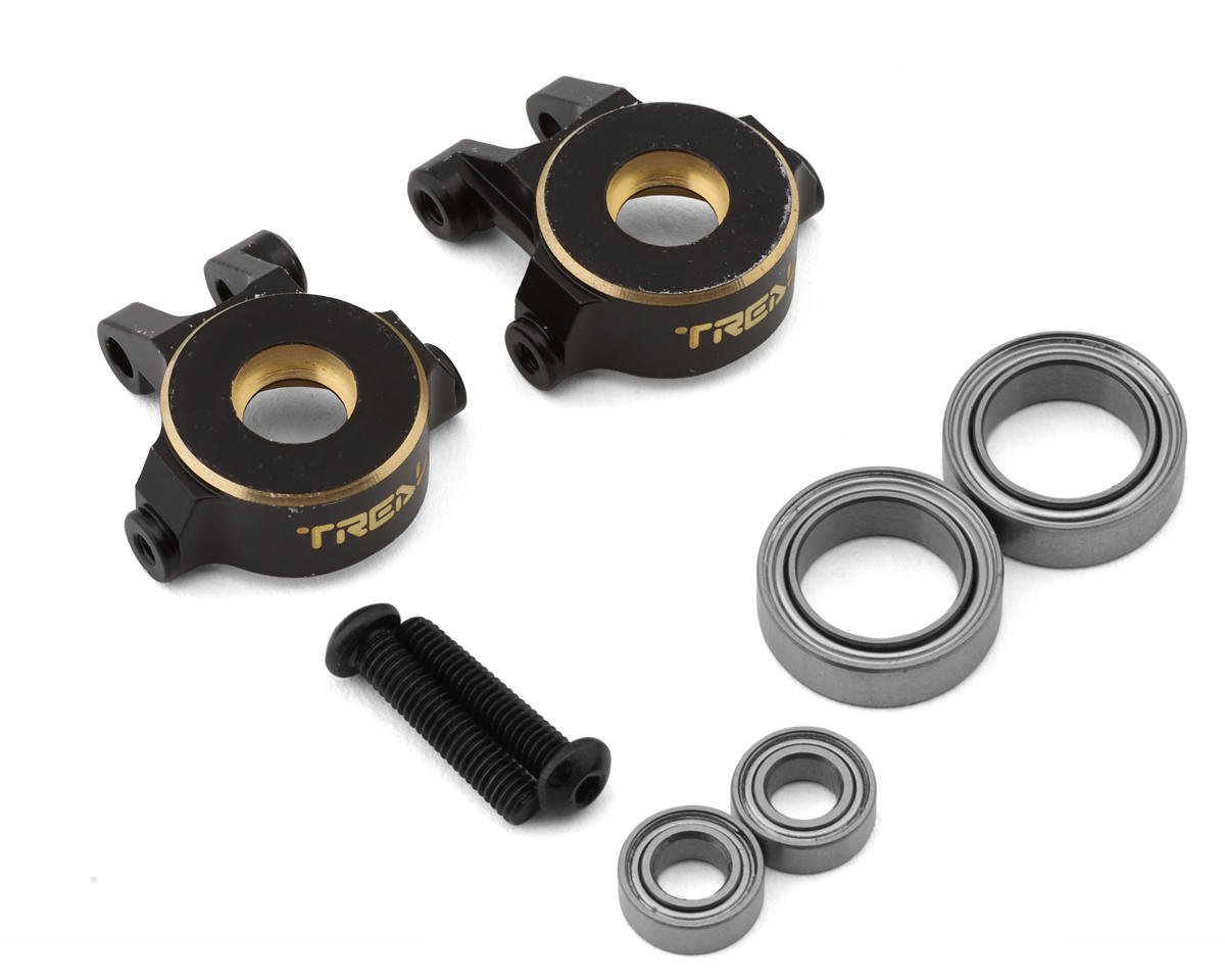 Treal Hobby Brass Front Steering Knuckles for Traxxas TRX-4M (Black) (2) (9.7g) (TLHTTRX-4M-05)