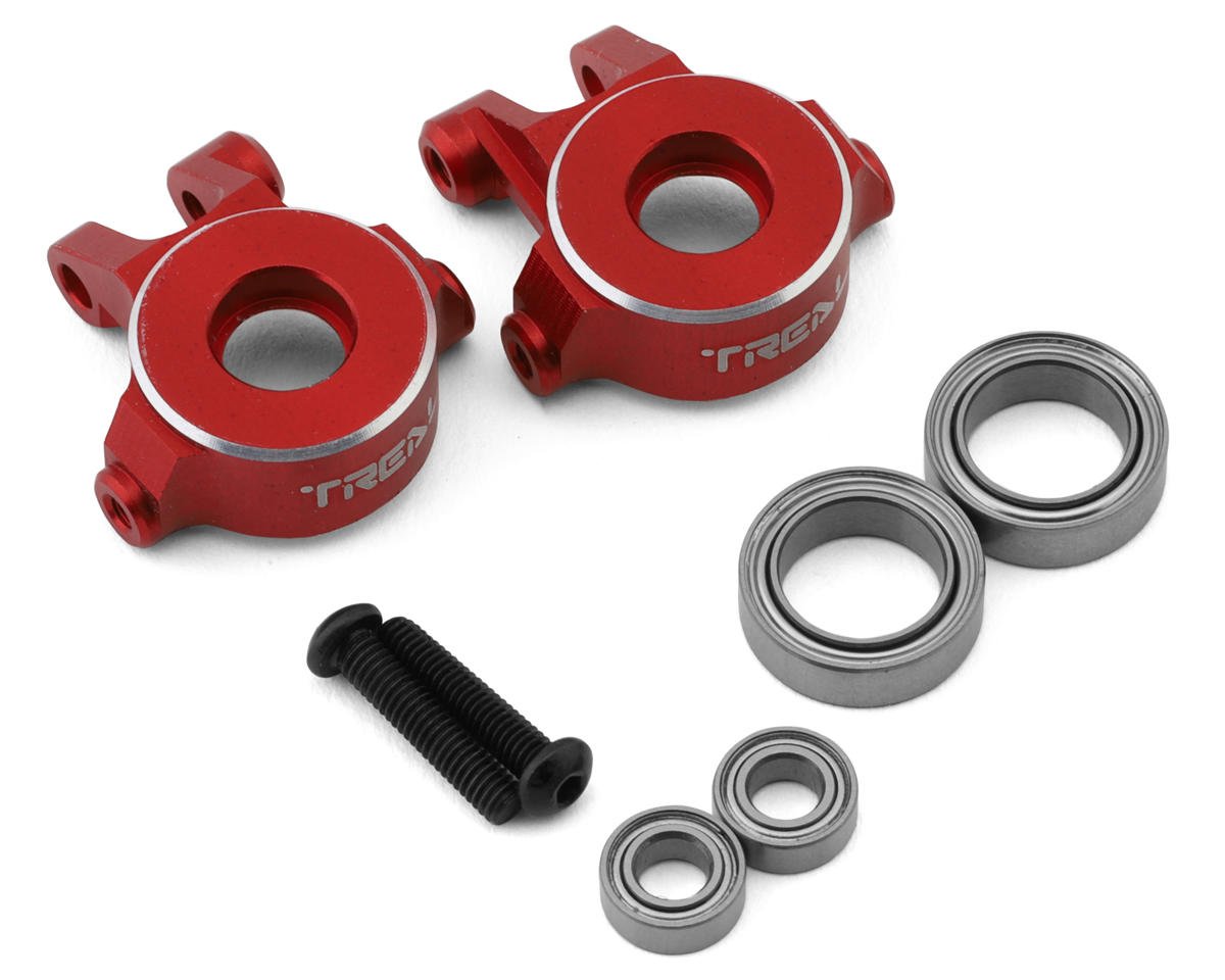 Treal Hobby Aluminum Front Steering Knuckles for Traxxas TRX-4M (Red) (2) (TLHTTRX-4M-11)