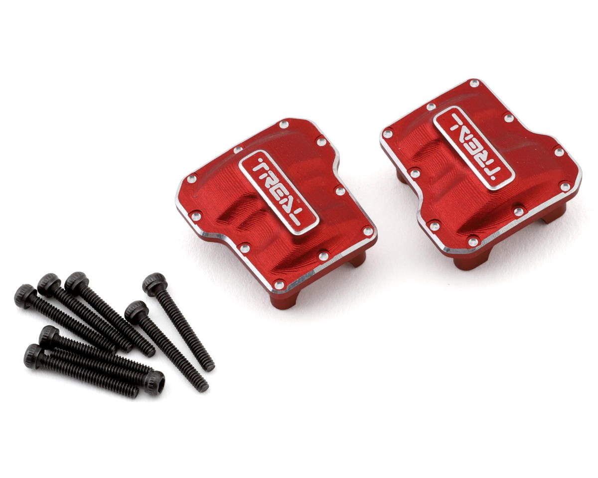 Treal Hobby Aluminum Axle Differential Covers for Traxxas TRX-4M (Red) (2) (TLHTTRX-4M-32)