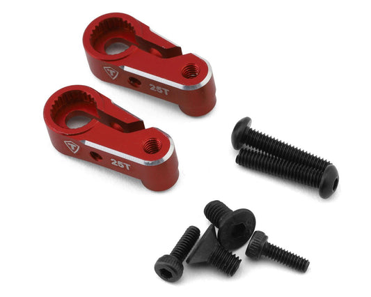 Treal Hobby Aluminum Clamping Servo Horns for Traxxas TRX-4M (Red) (2) (25T) (TLHTTRX-4M-81)