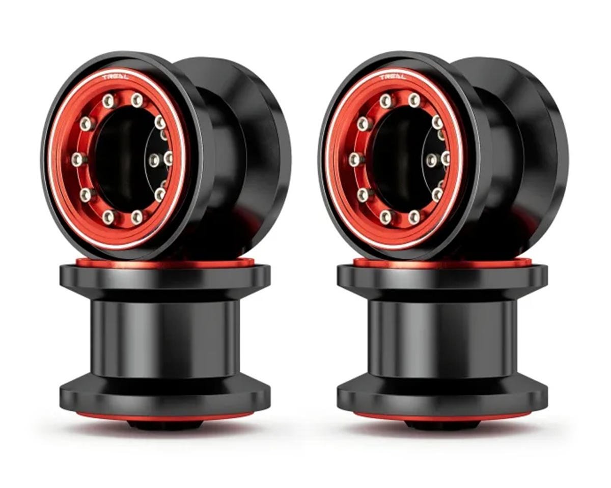 Treal Hobby 7075 Aluminum Beadlock Wheels for Traxxas¨ TRX-4MTª (Black/Red) (TLHTTRX-4MT-115)