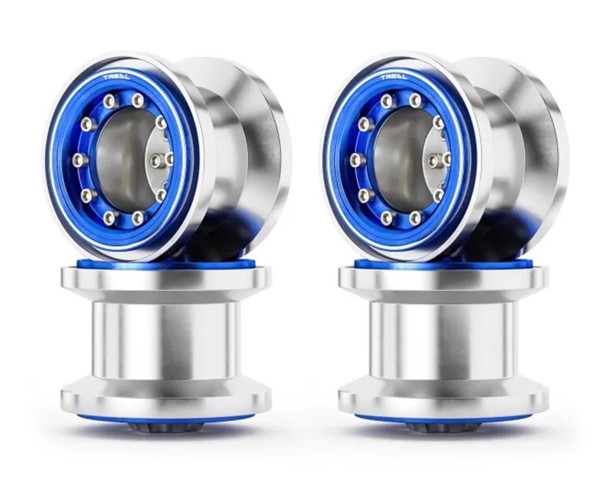 Treal Hobby 7075 Aluminum Beadlock Wheels for Traxxas¨ TRX-4MTª (Silver/Blue) (TLHTTRX-4MT-117)
