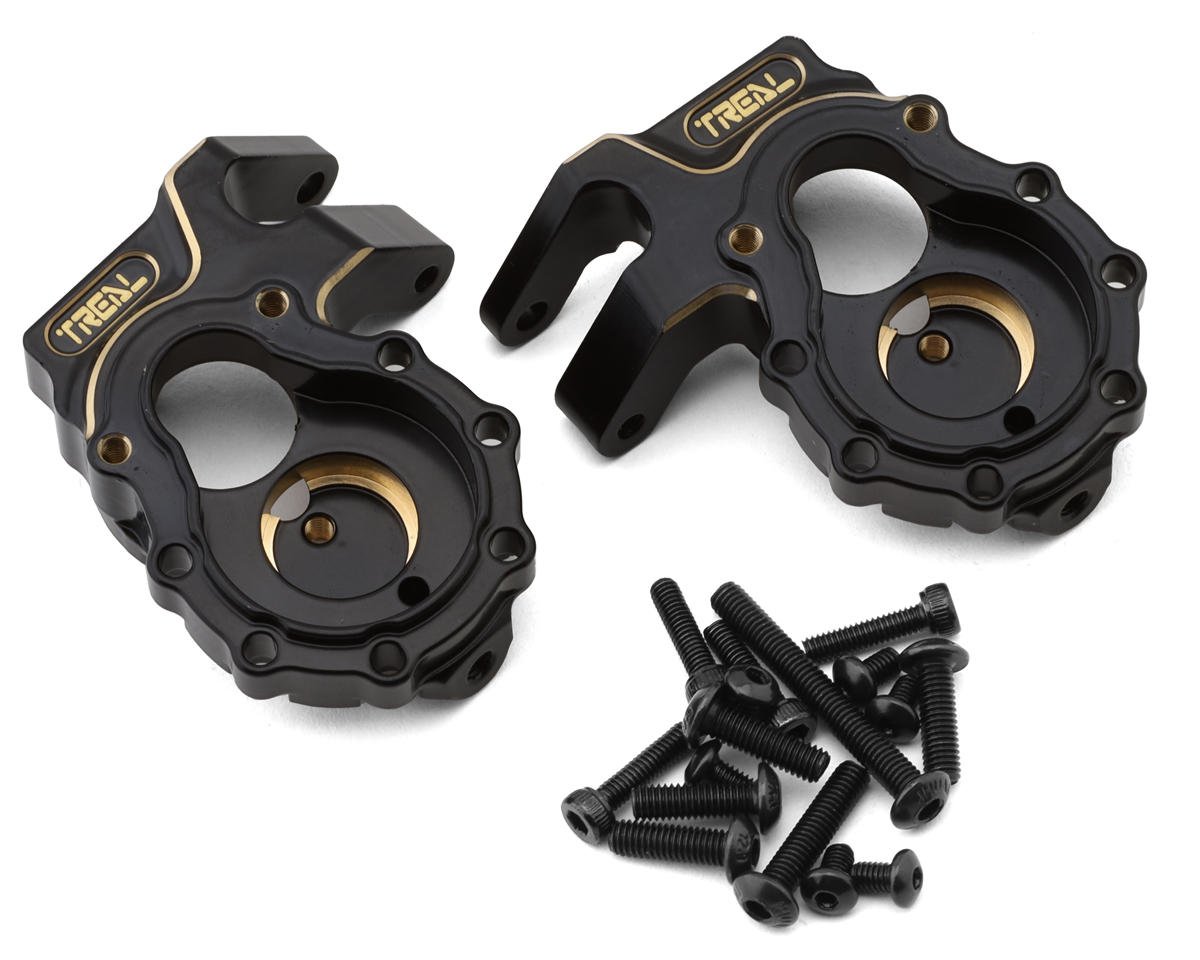 Treal Hobby Brass Steering Knuckles Portal Covers for Traxxas TRX-4 (Black) (2) (TLHTTRX4-01)