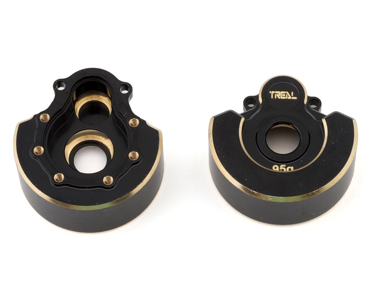 Treal Hobby Heavy Brass Outer Portal Housing Covers for Traxxas TRX-4 (Black) (2) (TLHTTRX4-11)
