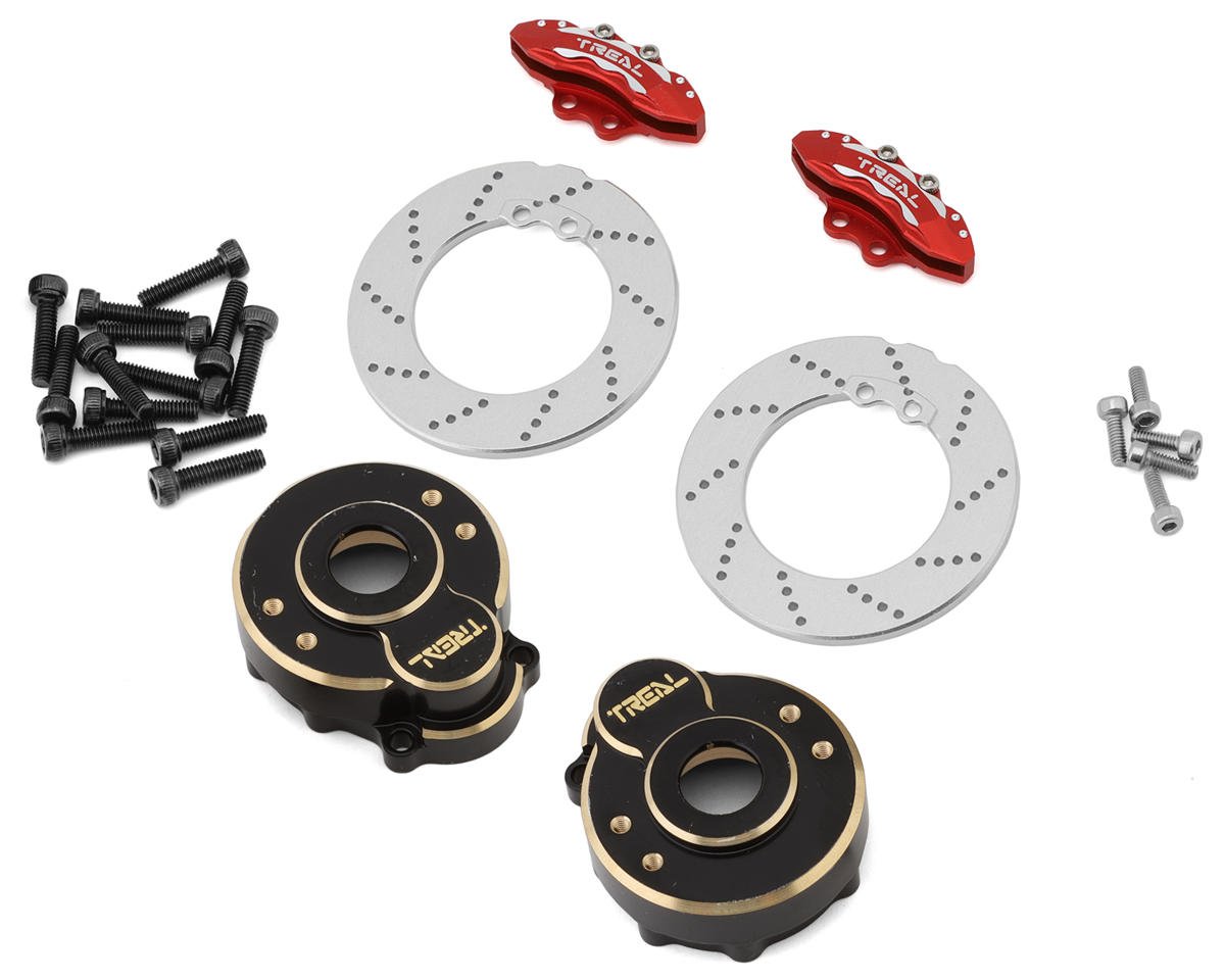 Treal Hobby Heavy Brass Outer Portal Housing Covers for Traxxas TRX-4 (Black) (TLHTTRX4-33)