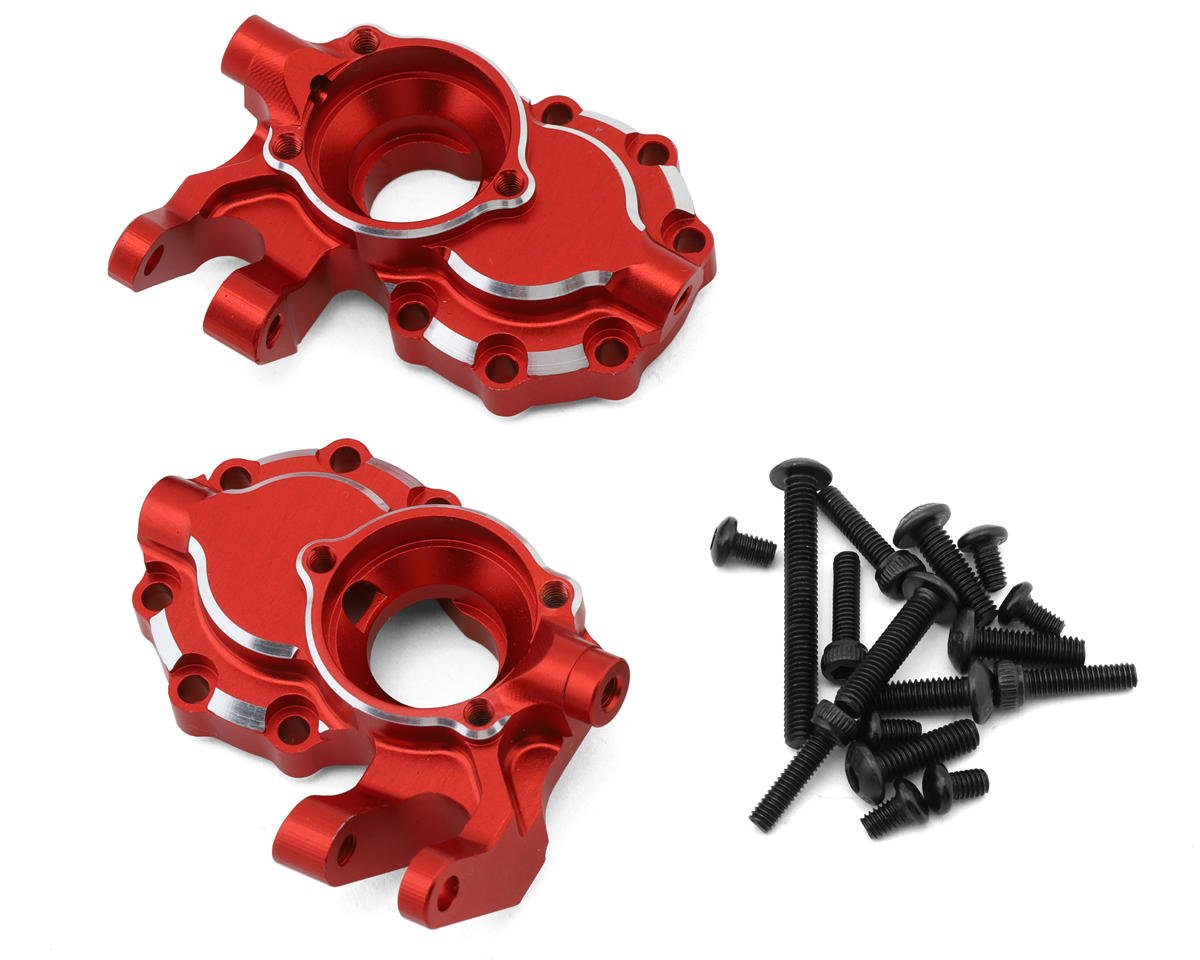 Treal Hobby Aluminum Steering Knuckles Portal Covers for Traxxas TRX-4 (Red) (2) (TLHTTRX4-39)