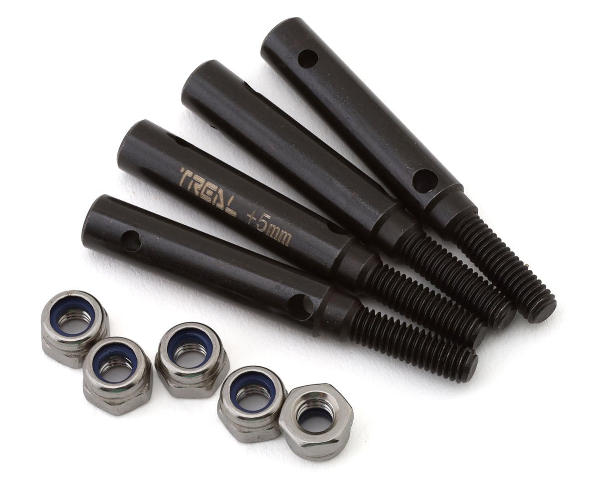 Treal Hobby Steel Stub Axle Shafts for Traxxas TRX-4 (4) (+5mm) (TLHTTRX4-50)