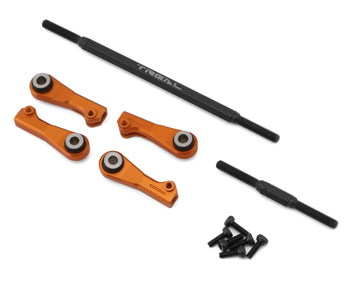 Treal Hobby Axial UTB18 Adjustable Steering Link Tie Rod Set (Orange) (TLHTUTB18-72)