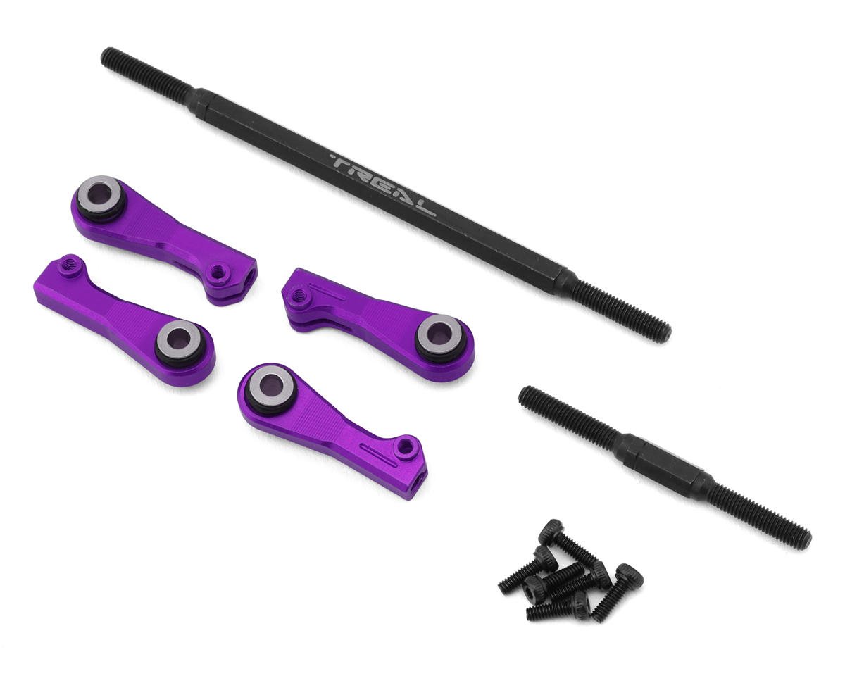Treal Hobby Axial UTB18 Adjustable Steering Link Tie Rod Set (Purple) (TLHTUTB18-73)