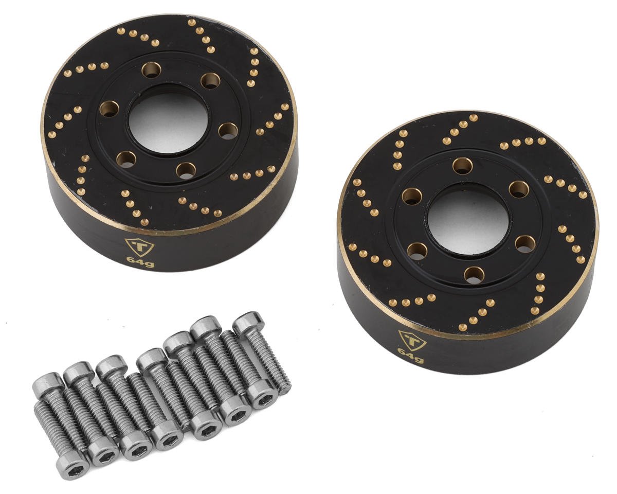 Treal Hobby 1.9" Brass Wheel Brake Disc Weights (Black) (64g) (2) (TLHTWHEEL-102)