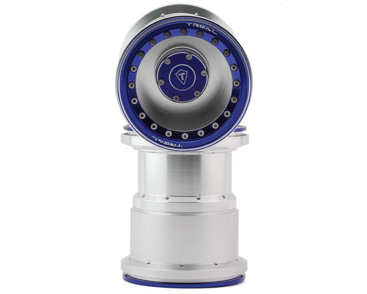 Treal Hobby 2.6" Aluminum Beadlock Monster Truck Wheels (Silver/Blue) (2) (TLHTWHEEL-126)