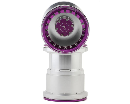 Treal Hobby 2.6" Aluminum Beadlock Monster Truck Wheels (Silver/Purple) (2) (TLHTWHEEL-127)