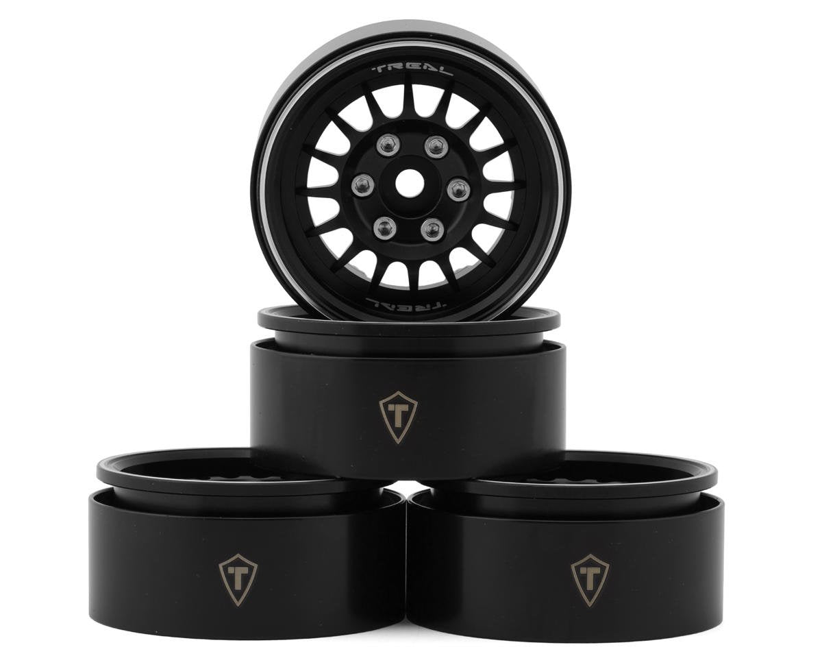 Treal Hobby Type N 1.9" Multi-Spoke Beadlock Wheels (Black) (4) (TLHTWHEEL-158)
