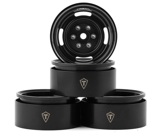 Treal Hobby Type P 1.9" Heavy Duty Vintage Style Wheels (Black) (4) (127.3g) (TLHTWHEEL-162)