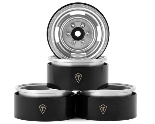 Treal Hobby Type P 1.9" Heavy Duty Vintage Style Wheels (Silver) (4) (127.3g) (TLHTWHEEL-165)