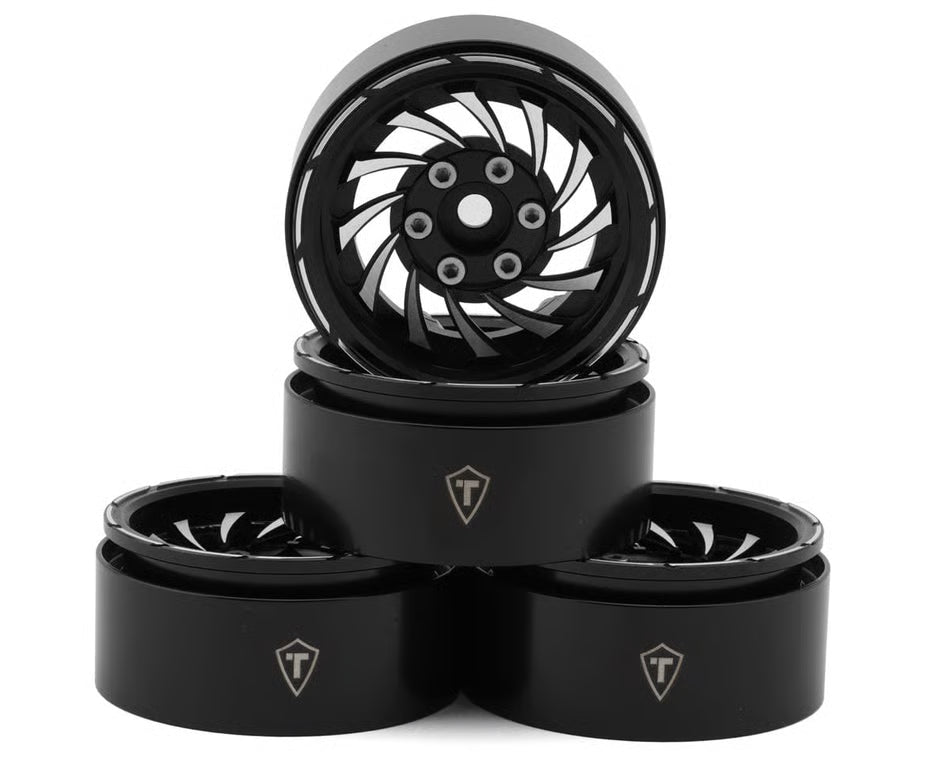 TREAL HOBBY - Cyclone 1.9" Aluminum Beadlock Wheels (Black) (4) (122.5g) (TLHTWHEEL-179)