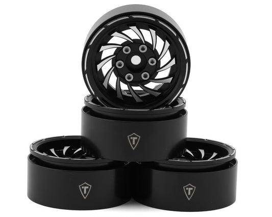 TREAL HOBBY - Cyclone 1.9" Aluminum Beadlock Wheels (Black) (4) (122.5g) (TLHTWHEEL-179)
