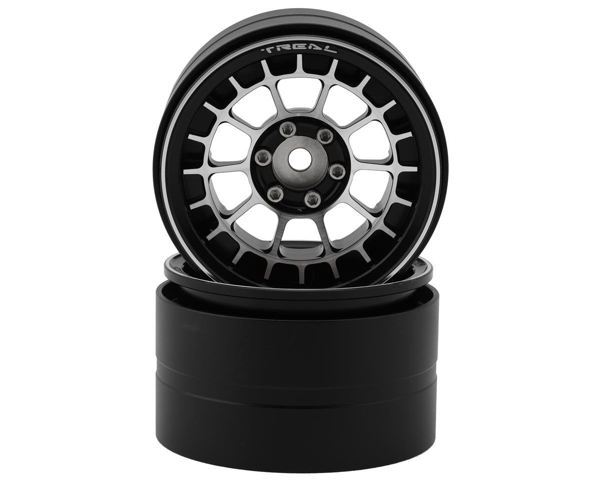 Treal Hobby 2.2" Type-A Beadlock Wheels (Black/Silver) (2) (TLHTWHEEL-45)