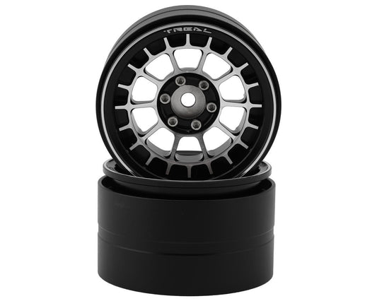 Treal Hobby 2.2" Type-A Beadlock Wheels (Black/Silver) (2) (TLHTWHEEL-45)
