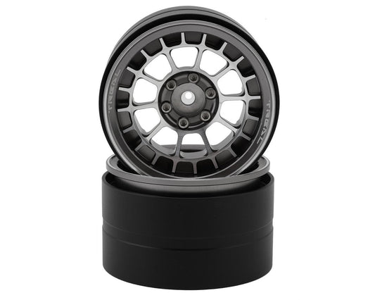 Treal Hobby 2.2" Beadlock Wheels (Titanium/Silver) (2) (TLHTWHEEL-48)
