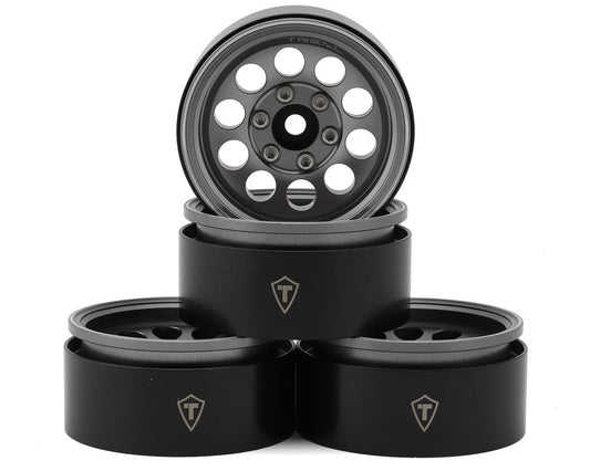 Treal Hobby Type F 1.9" 10-Hole Beadlock Wheels (Grey) (4) (TLHTWHEEL-51)