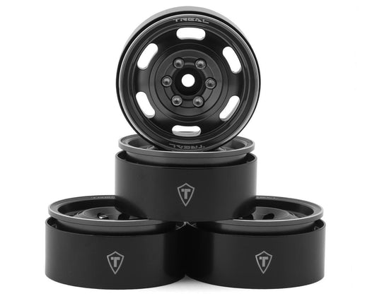 Treal Hobby Type G 1.9" Vintage Wagon Beadlock Wheels (Grey) (4) (129.5g) (TLHTWHEEL-55)