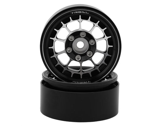 Treal Hobby Type A 1.9'' Spoked Beadlock Wheels (Black) (2) (TLHTWHEEL-62)