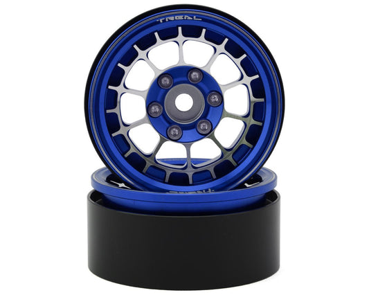 Treal Hobby Type A 1.9'' Spoked Beadlock Wheels (Blue) (2) (TLHTWHEEL-63)