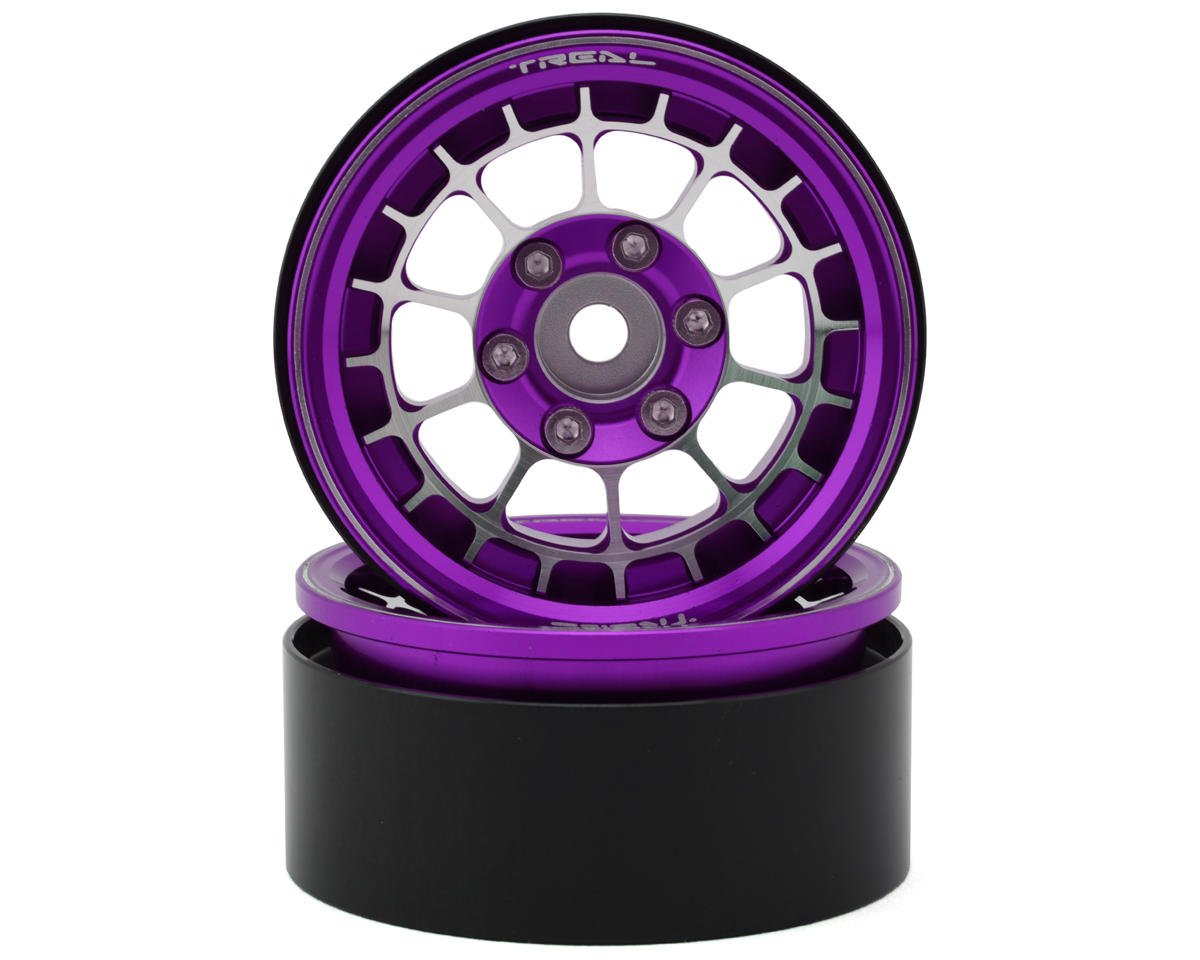 Treal Hobby Type A 1.9'' Spoked Beadlock Wheels (Purple) (2) (TLHTWHEEL-64)