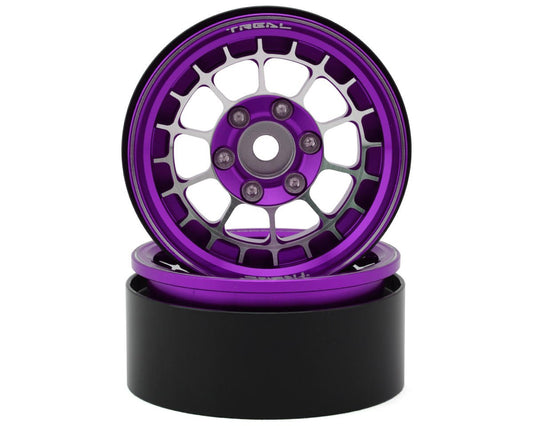 Treal Hobby Type A 1.9'' Spoked Beadlock Wheels (Purple) (2) (TLHTWHEEL-64)