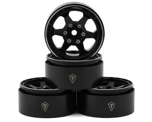 Treal Hobby Type H 1.9" 6-Spoke Beadlock Wheels (Black) (4) (TLHTWHEEL-68)