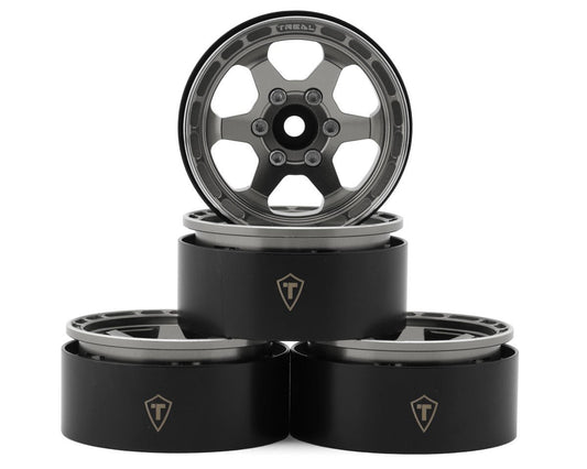 Treal Hobby Type H 1.9" 6-Spoke Beadlock Wheels (Grey) (4) (TLHTWHEEL-70)