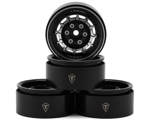 TREAL HOBBY - 1.9" Type-M Aluminum Crawler Beadlock Wheels (Black) (4) (122.9g ea) (TLHTWHEEL-77)