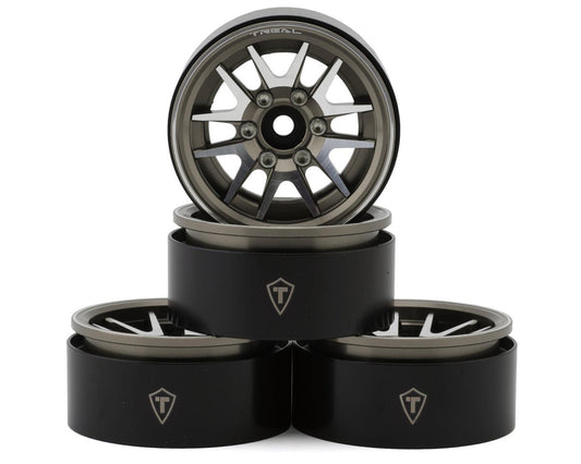 Treal Hobby Type L 1.9" V-Spoke Beadlock Wheels (Titanium) (4) (TLHTWHEEL-96)