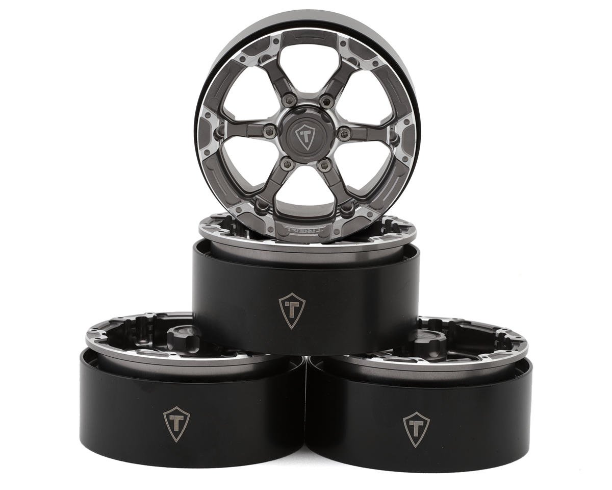 Treal Hobby Type 4P 1.9" 6-Spoke Beadlock Wheels (Titanium) (4) (TLHTWHEELS-03)