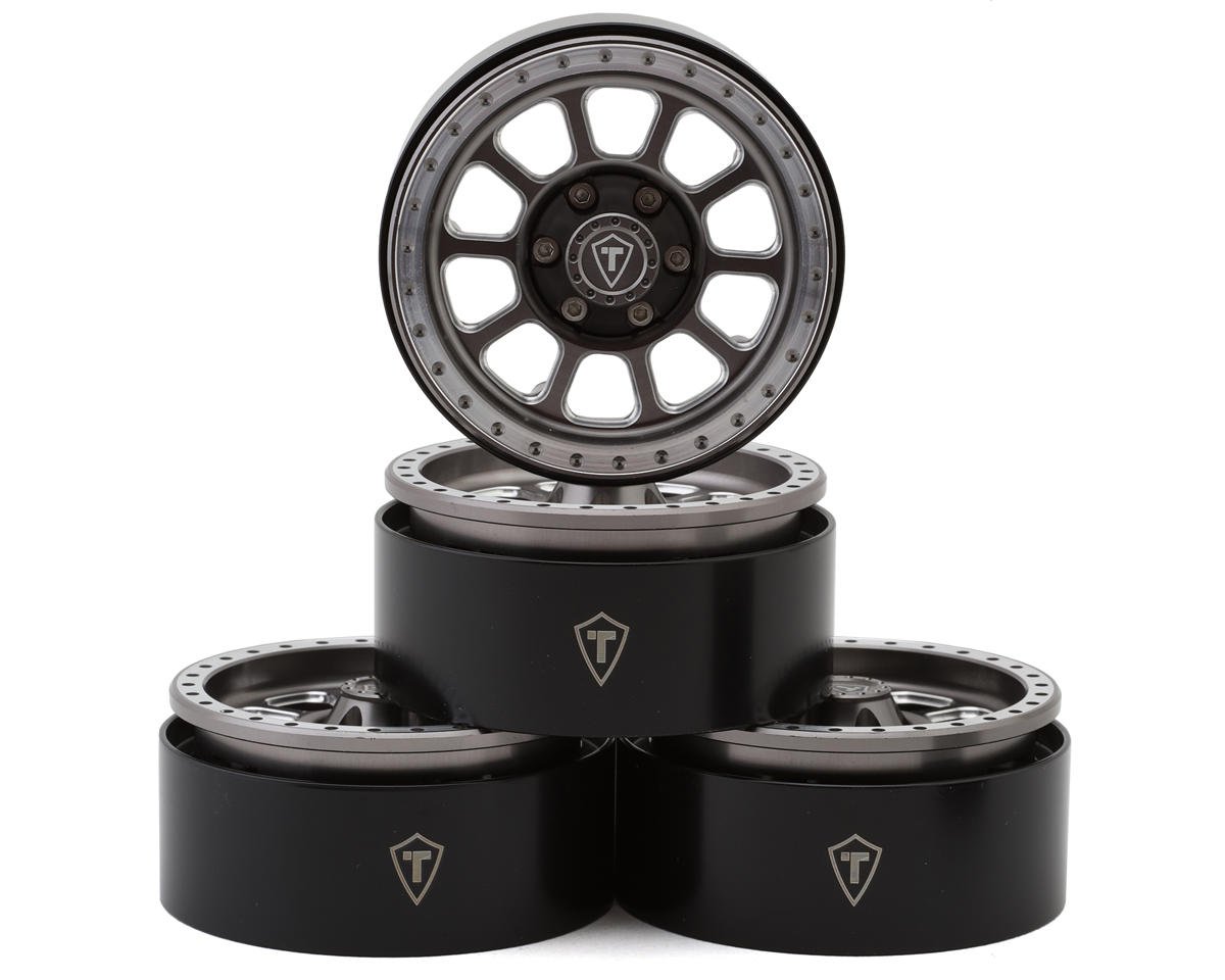 Treal Hobby Type V2 1.9" 10-Spoke Beadlock Wheels (Titanium/Silver) (4) (TLHTWHEELS-07)