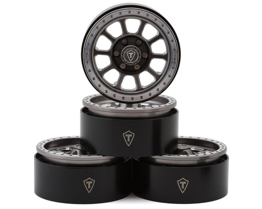 Treal Hobby Type V2 1.9" 10-Spoke Beadlock Wheels (Titanium/Silver) (4) (TLHTWHEELS-07)