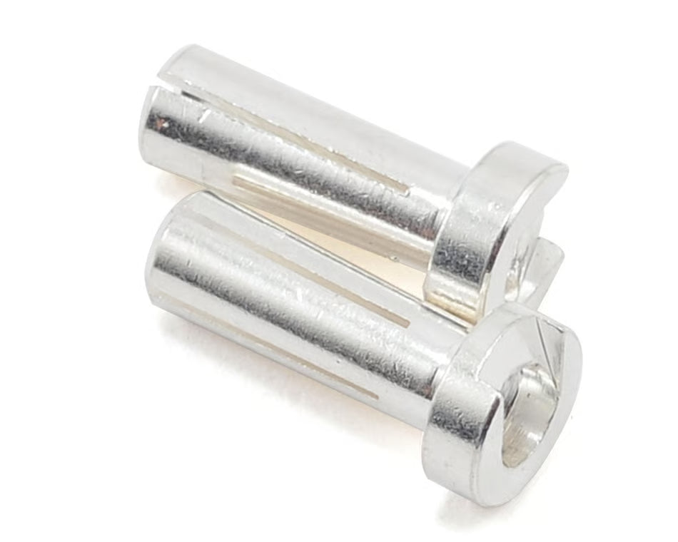 TQ WIRE - 4mm Low Profile Male Bullet Connectors (Silver) (14mm) (2) (TQW2504)