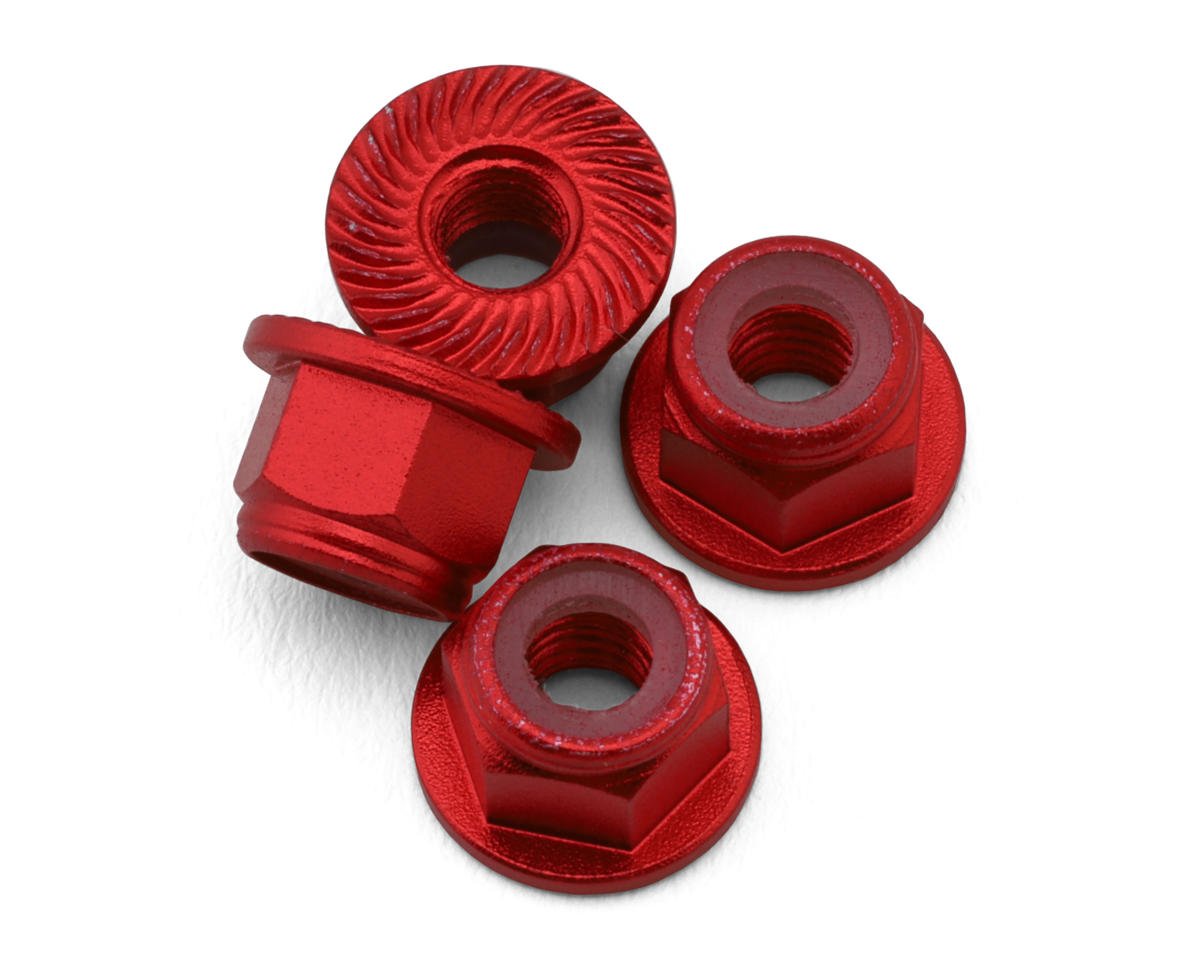 UpGrade RC Aluminum 4mm Serrated Wheel Nuts (4) (Red) (UPG-11011)