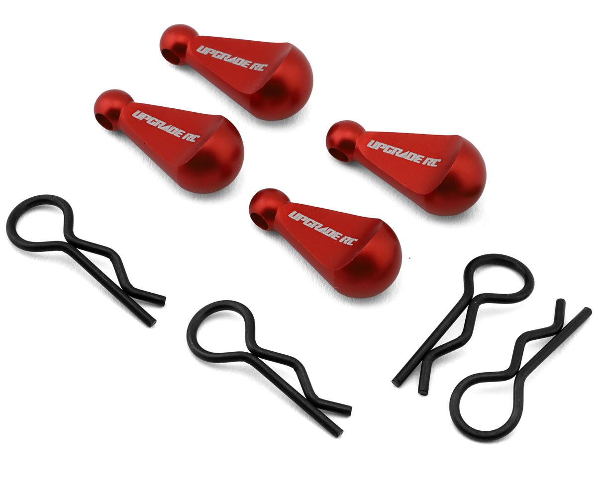 UpGrade RC 1/10 Body Clips with Aluminum Pull Handles (Red) (4) (UPG-13000)