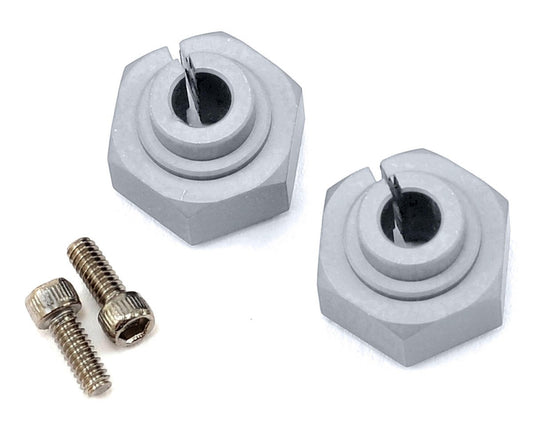 Vanquish Products Aluminum 12mm Clamping Wheel Hex (2) (Silver) (VPS07080)