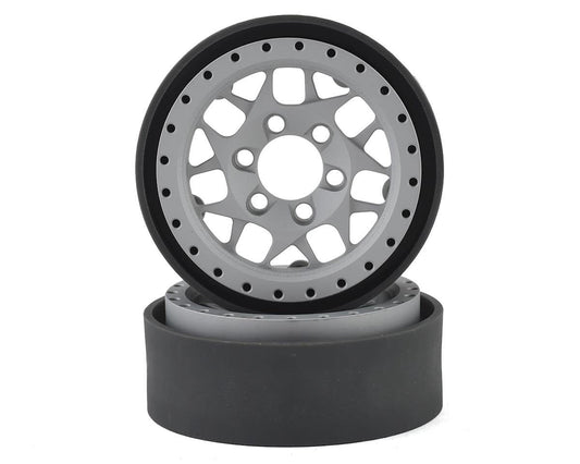 Vanquish Products KMC XD127 Bully 1.9" Beadlock Crawler Wheels (Silver) (2) (VPS07711)