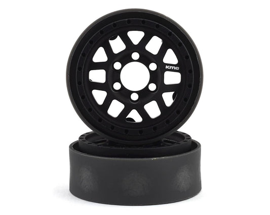 Vanquish Products KMC XD229 Machete V2 1.9" Beadlock Crawler Wheels (Black) (2) (VPS07740)