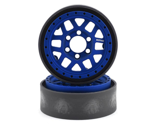 Vanquish Products KMC XD229 Machete V2 1.9" Beadlock Crawler Wheels (Blue) (2) (VPS07743)