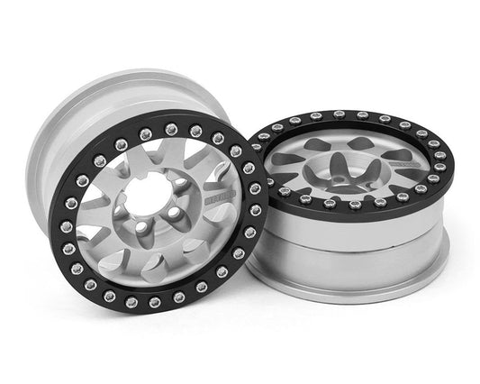 Vanquish Products Method 101 V2 1.9" Beadlock Crawler Wheels (Silver/Black) (2) (VPS07757)