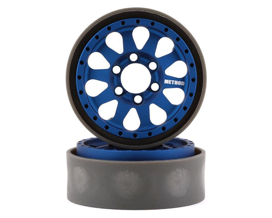 Vanquish Products Method 101 V2 1.9" Beadlock Crawler Wheels (Blue/Black) (2) (VPS07760)