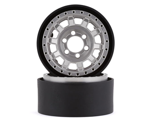 Vanquish Products KMC KM236 Tank 1.9" Beadlock Crawler Wheels (Silver) (2) (VPS07781)