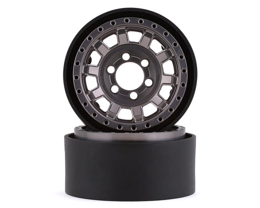 Vanquish Products KMC KM236 Tank 1.9" Beadlock Crawler Wheels (Grey) (2) (VPS07782)