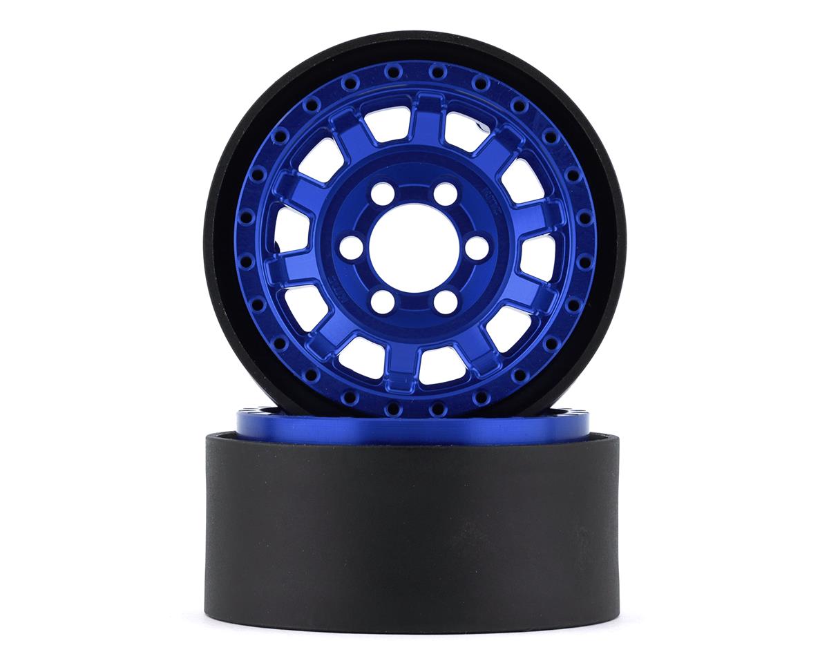Vanquish Products KMC KM236 Tank 1.9" Beadlock Crawler Wheels (Blue) (2) (VPS07784)