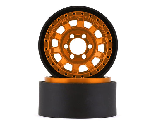 Vanquish Products KMC KM236 Tank 1.9" Beadlock Crawler Wheels (Orange) (2) (VPS07785)